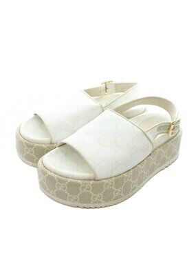 Gucci Sandals Platform GG Supreme Thick Sole Open Toe Strap 35
